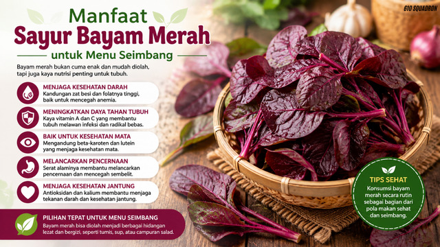 Manfaat Sayur Bayam Merah untuk Menu Seimbang
