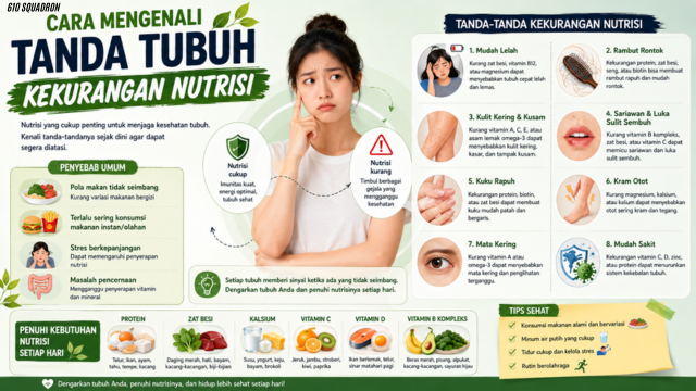 Cara Mengenali Tanda Tubuh Kekurangan Nutrisi