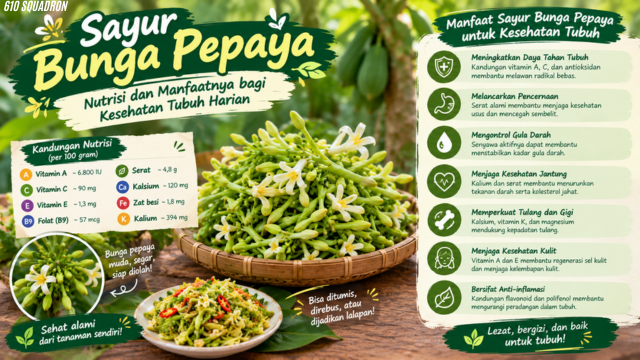 Sayur Bunga Pepaya: Nutrisi dan Manfaatnya bagi Kesehatan Tubuh Harian